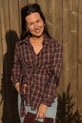 Remember Me Geruite Blouse Rood en Bruin