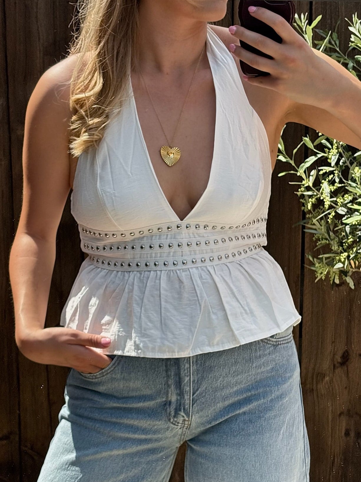 Roos top wit