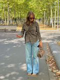 Chose You Geruite Blouse Groen En Bruin